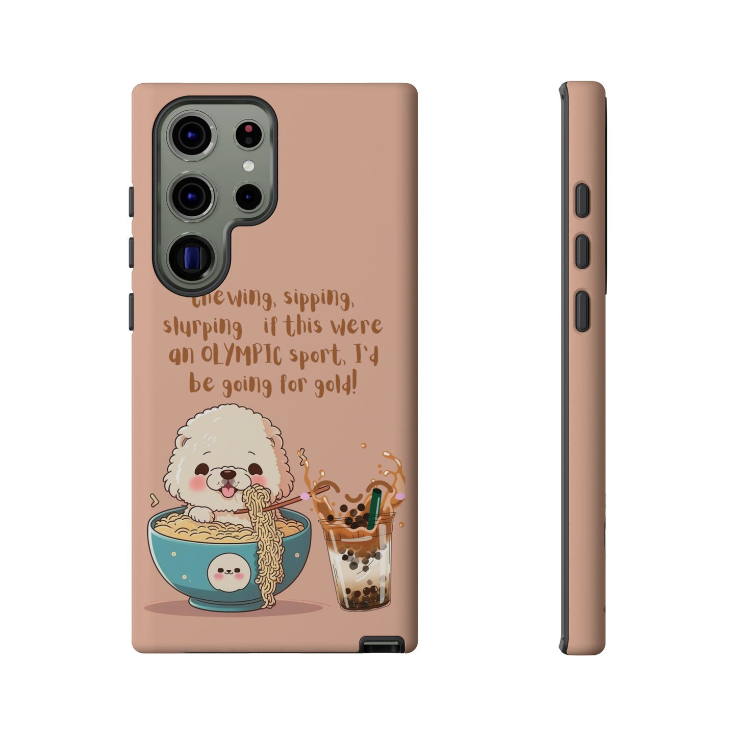 Dog Enjoying Ramen iPhone Tough Case – Cute and Fun Design for iPhone XR to iPhone 16 Pro Max