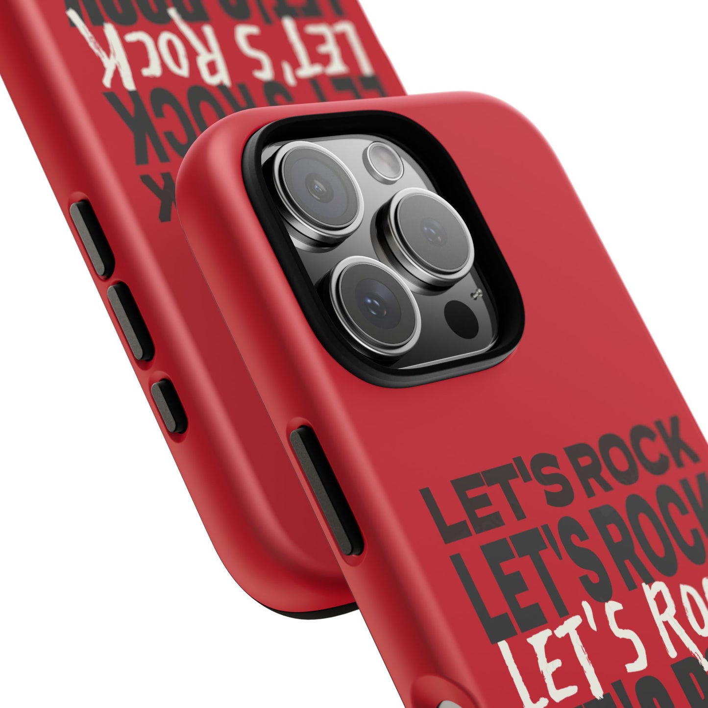Black Cat Let's Rock Tough iPhone Case