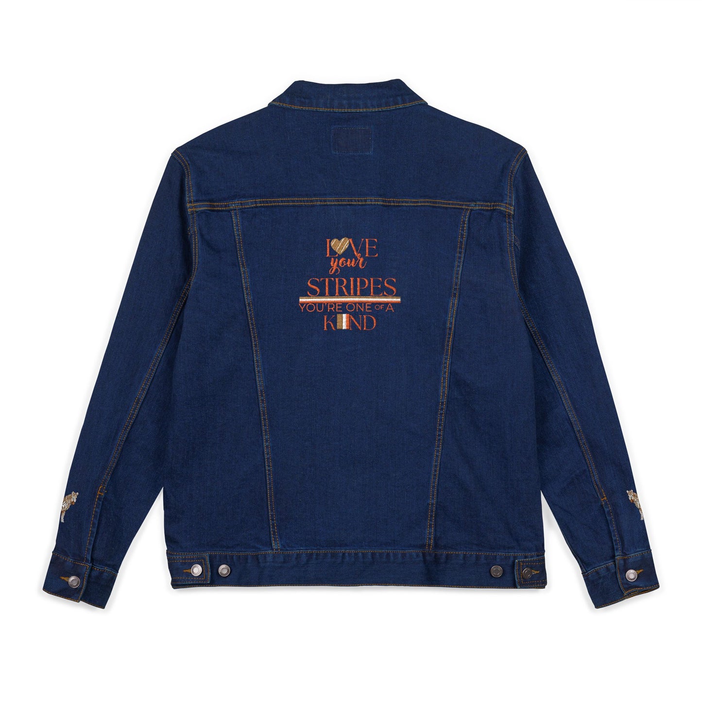 Love Your Stripes Zebra Embroidered Unisex Denim Jacket