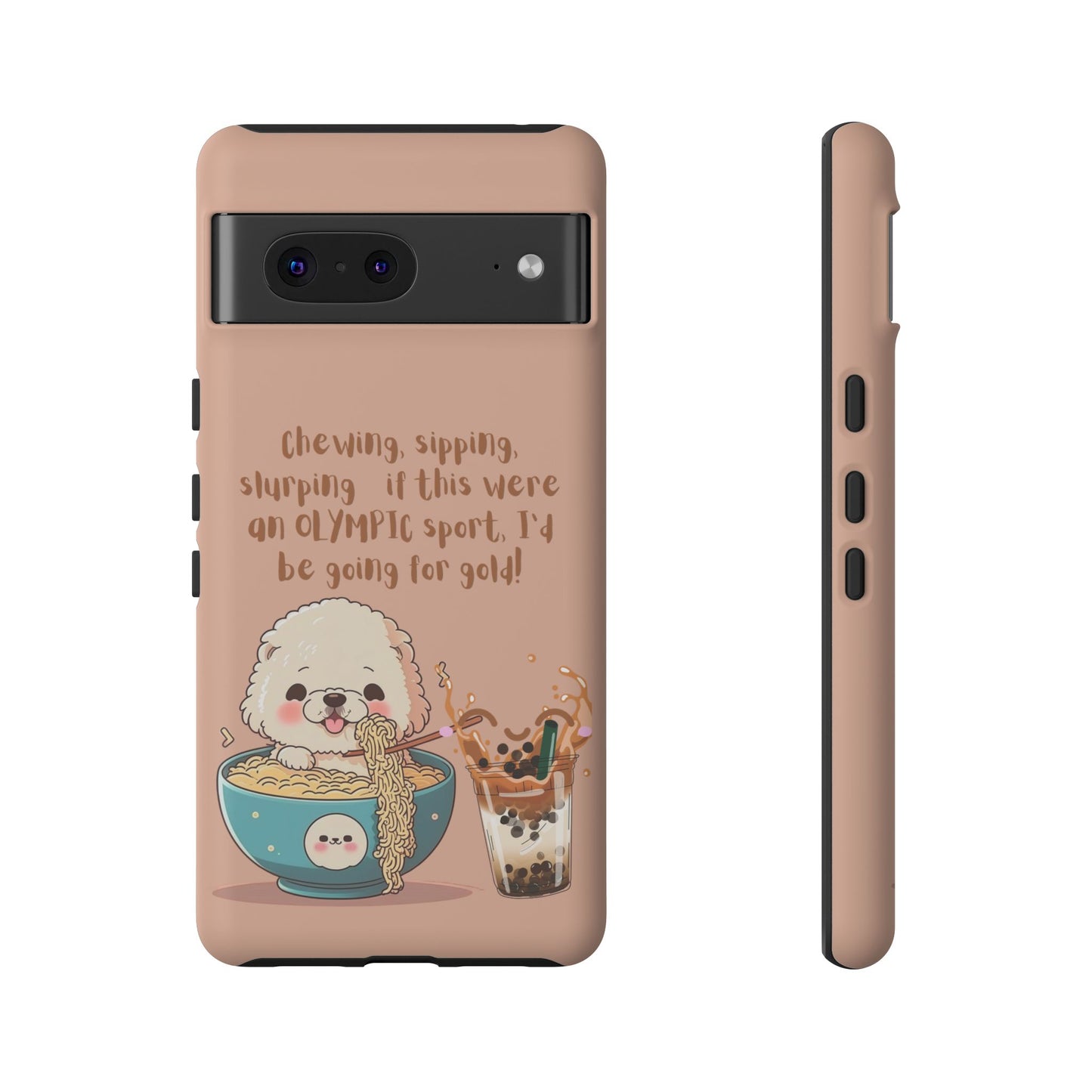 Dog Enjoying Ramen iPhone Tough Case – Cute and Fun Design for iPhone XR to iPhone 16 Pro Max