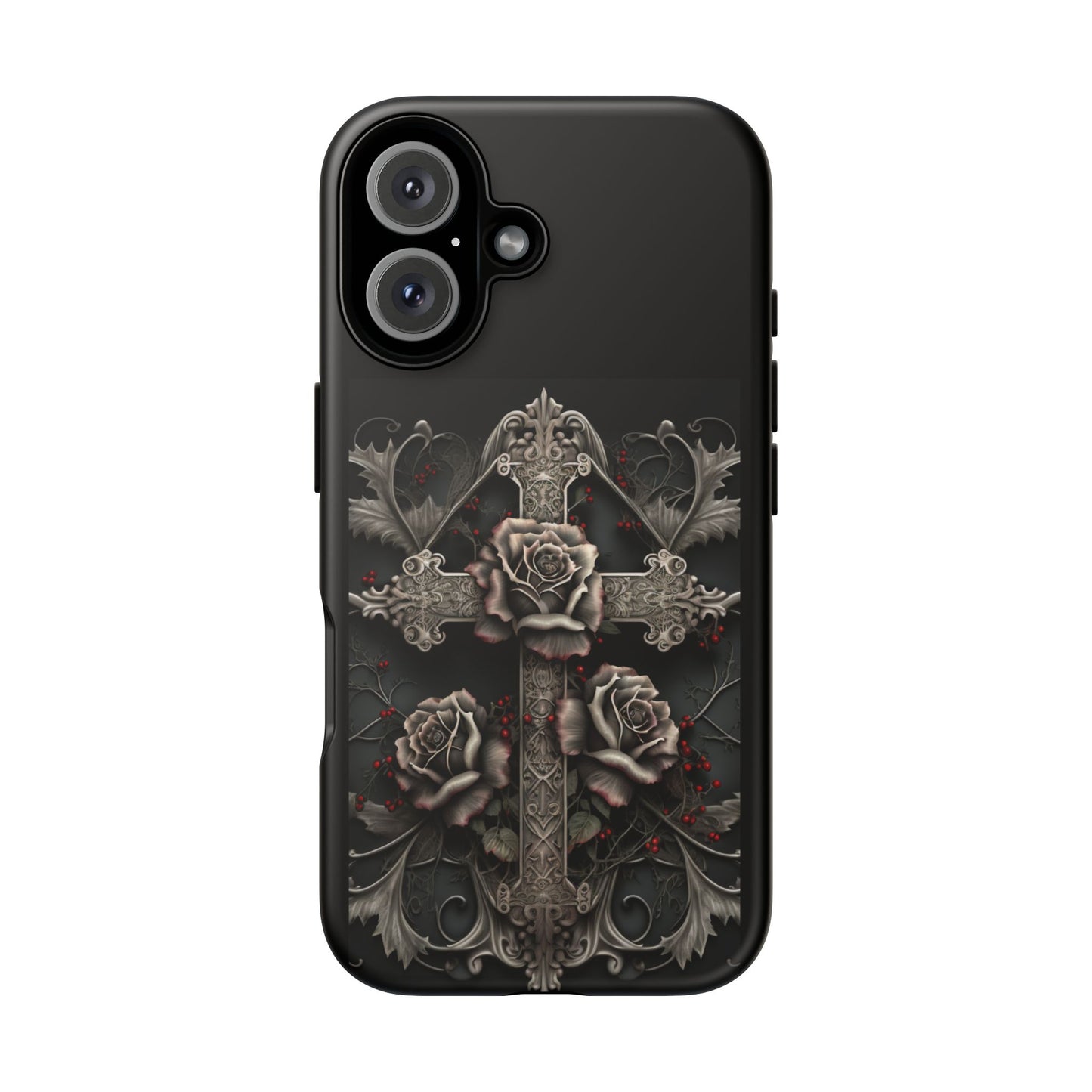 Gothic Elegance Cross Tough iPhone Case – Bold Protection with a Stylish Edge