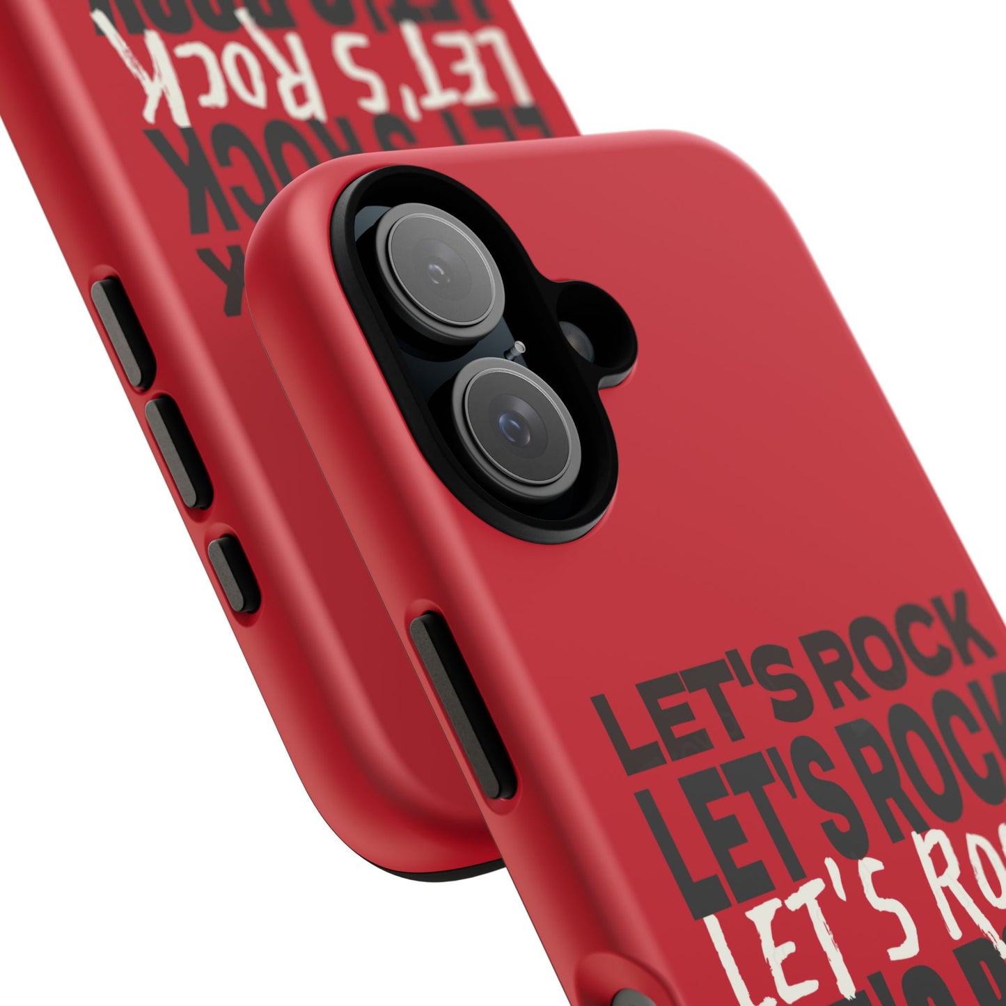 Black Cat Let's Rock Tough iPhone Case