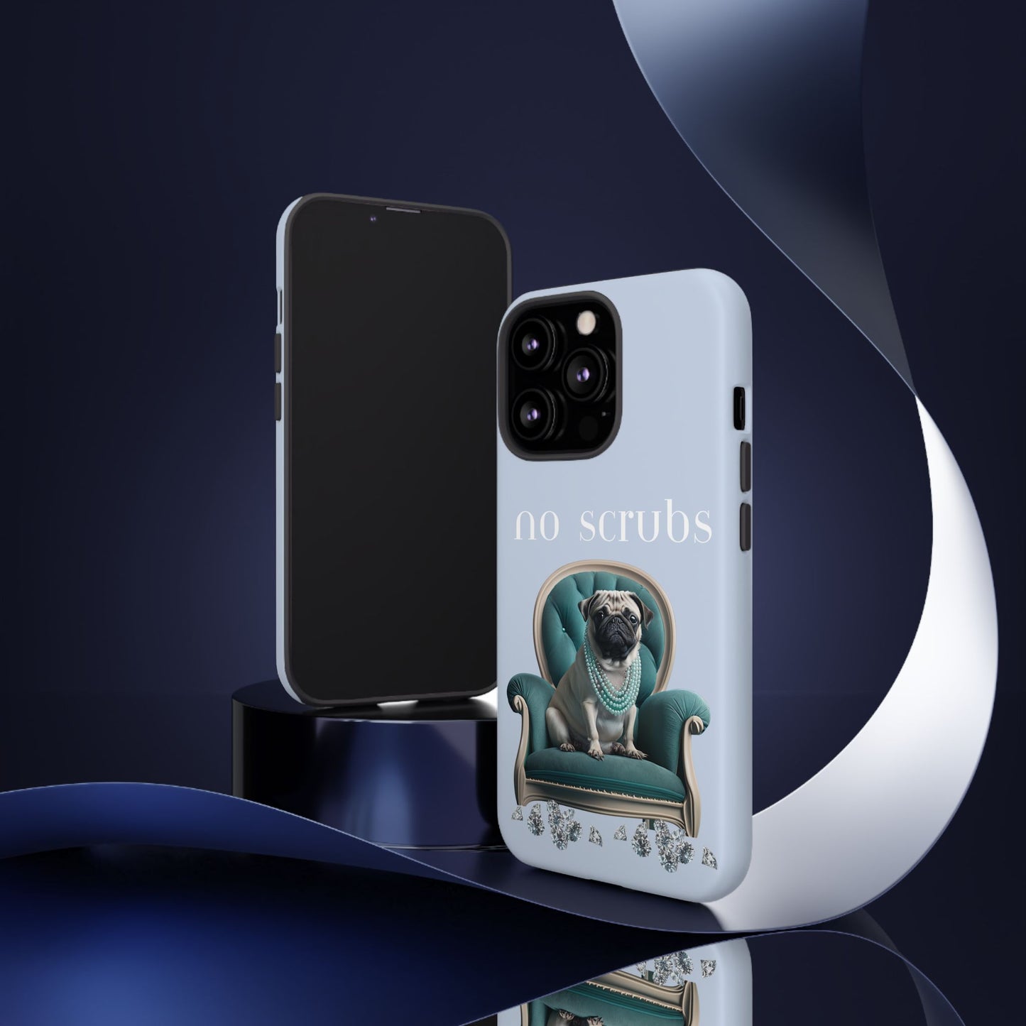 Cute Pug with Jewellery iPhone Tough Case – No Scrubs Edition for iPhone