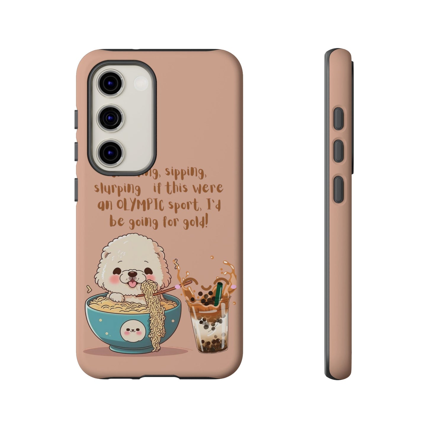 Dog Enjoying Ramen iPhone Tough Case – Cute and Fun Design for iPhone XR to iPhone 16 Pro Max