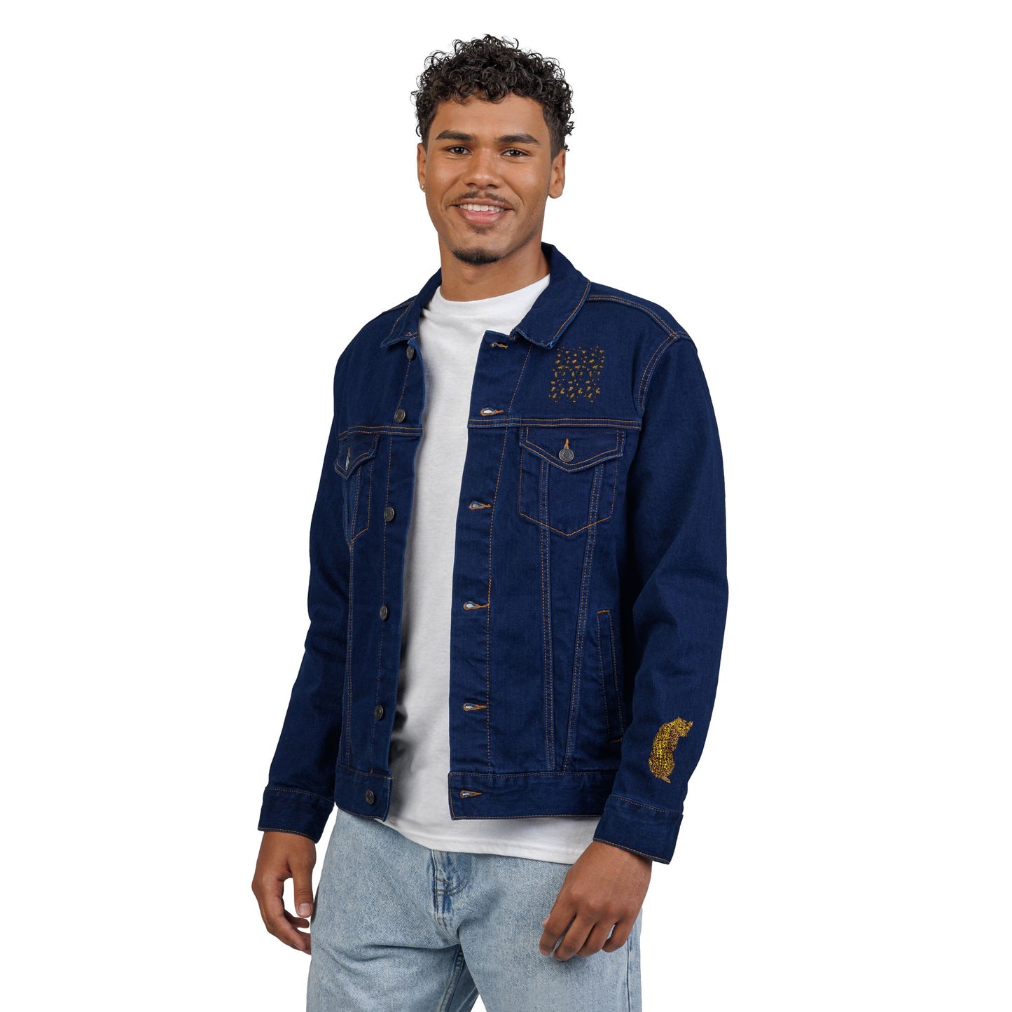 Chase Your Dreams Cheetah Embroidered Unisex Denim Jacket