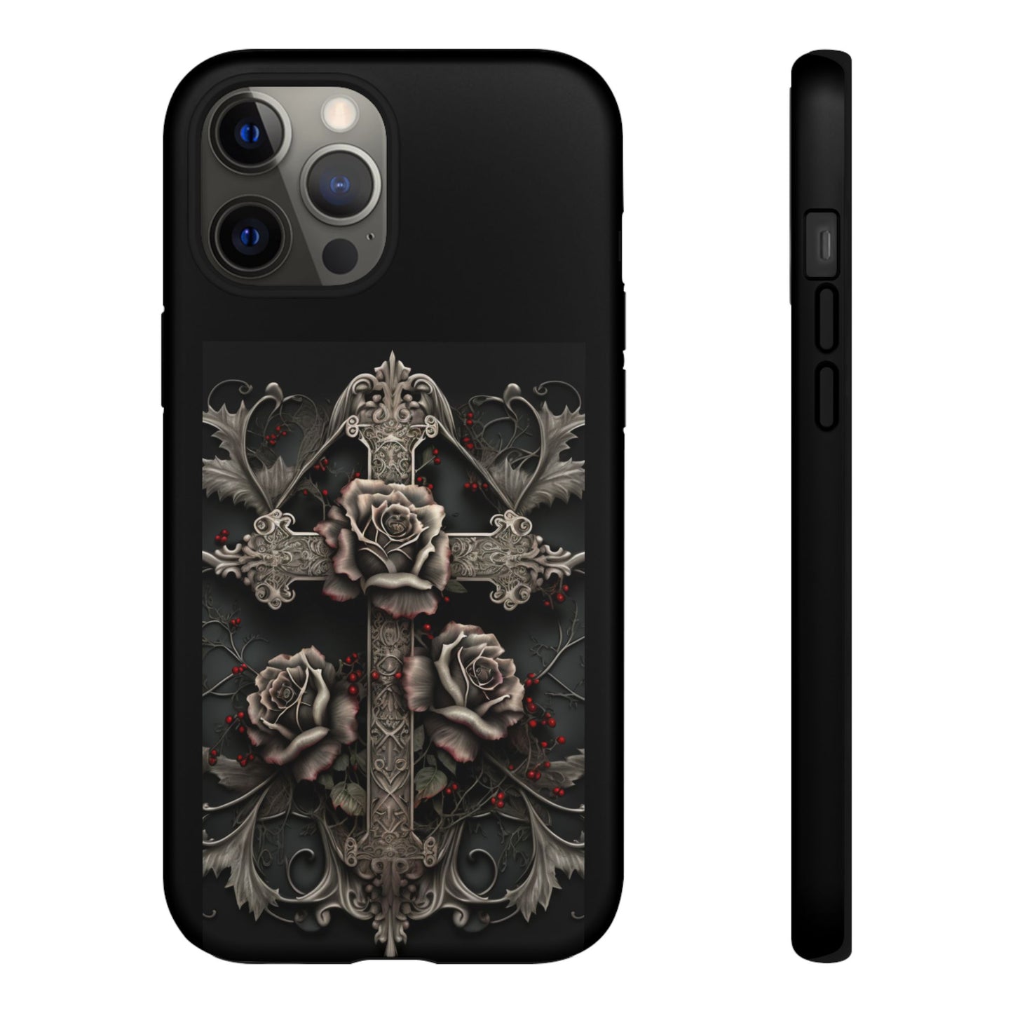 Gothic Elegance Cross Tough iPhone Case – Bold Protection with a Stylish Edge