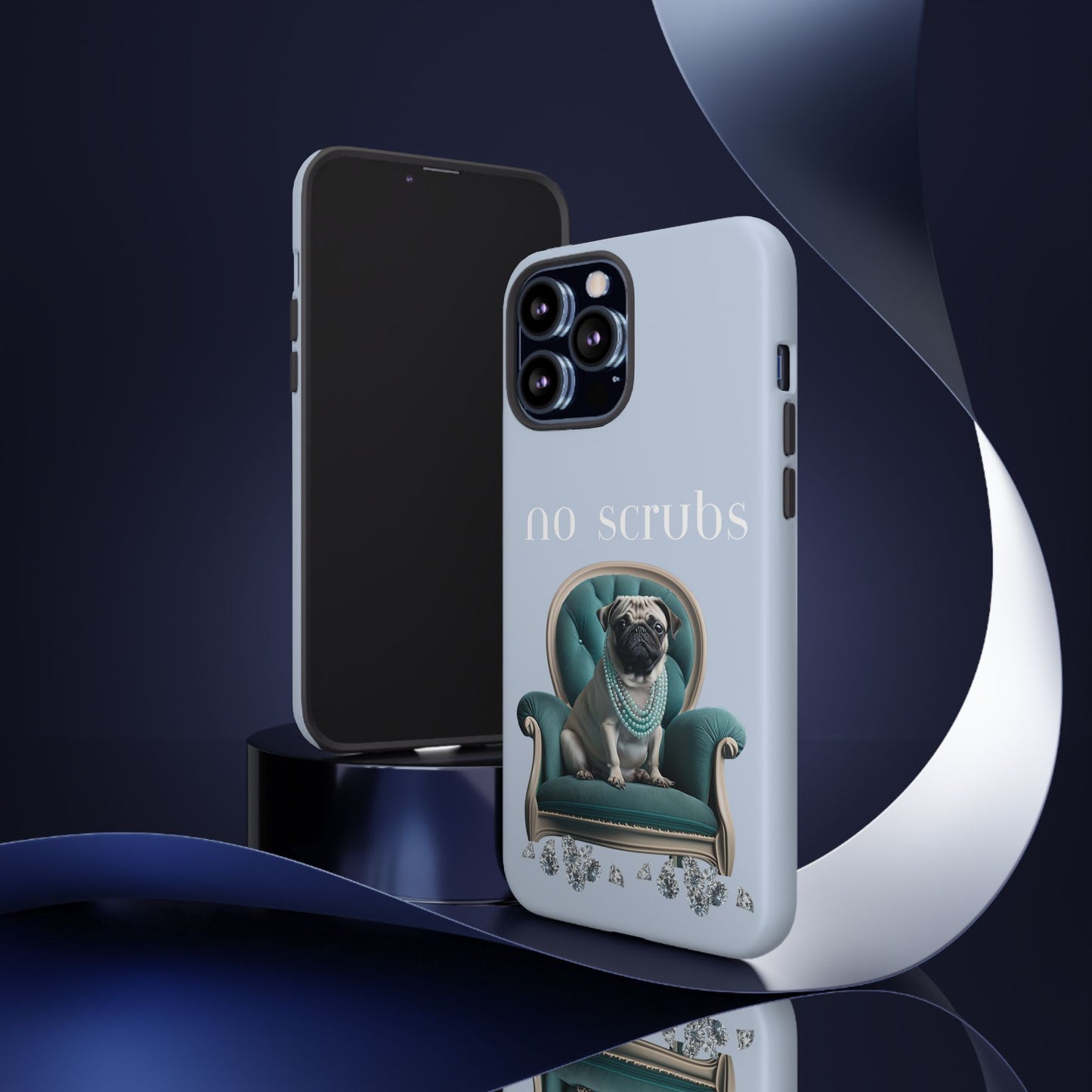 Cute Pug with Jewellery iPhone Tough Case – No Scrubs Edition for iPhone