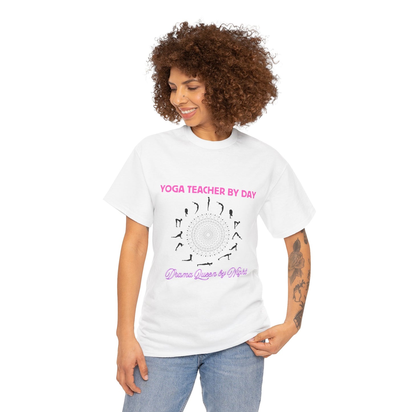 Yoga Teacher by Day, Drama Queen by Night - Unisex Cotton Tee